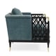 Cobalt Blue Fabric & Tuxedo Black Finish Accent Chair LATTICE ENTERTAIN YOU by Caracole 