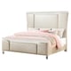 Off-White Finish Wood King Panel Bed Contemporary Cosmos Furniture Chanel