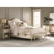 Cream Strie Fabric Auric Silver Leaf Finish Queen Bed BEDTIME BEAUTY by Caracole 
