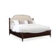 Mocha Walnut Finish Upholstered Headboard Queen Bed Crown Jewel by Caracole 