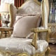 Metallic Bright Gold & Tan Armchair Traditional Homey Design HD-105