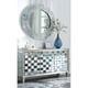 Silver & Mirror King Canopy Bedroom Set 5 Pcs Modern Homey Design HD-6001