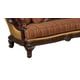 Luxury Silk Chenille Dark Brown Wood Loveseat HD-90018 Classic Traditional