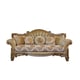 Luxury Golden Brown & Silver Wood Trim ALEXSANDRA Sofa EUROPEAN FURNITURE