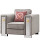 Gray Velvet Sofa Set 3Pcs Modern Cosmos Furniture William