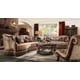 Homey Design HD-1631 Luxury Caramel Living Room Sofa Loveseat Chair and Coffee Table Set 4Pcs Carved Wood