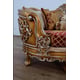 Luxury Red & Gold Wood Trim SAINT GERMAIN Sofa EUROPEAN FURNITURE Traditional