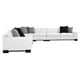 White Performance Fabric & Midnight Terrain Block Feet Sectional 5Pcs REFRESH by Caracole 