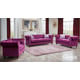Purple Finish Brown Wood Sofa Set 3Pcs Transitional Cosmos Furniture Camila