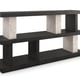 Cinder & Open Pore Travertine CONTRAST LOW BOOKSHELF by Caracole 