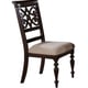 Cherry Finish Wood Fabric Dining Chair Set of 2 Cosmos Furniture Zora