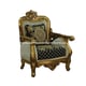 Classic Antique Bronze Black-Gold Fabric 30018 BELLAGIO Armchair EUROPEAN FURNITURE