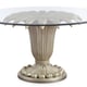 Champagne Mist Base & Tempered Glass Top 60" Dining Table FONTAINEBLEAU by Caracole 
