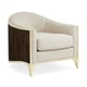 Ebony Finish & Ivory Fabric Barrel Form THE SVELTE CHAIR by Caracole 