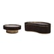 Urban Ebony & Urban Brass Finish THE ANONYMOUS COCKTAIL TABLE Set 2Pcs by Caracole 