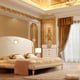 Luxury King Bedroom Set 5 Pcs Cream Leather Contemporary Homey Design HD-901