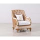 Luxury Beige & Gold Wood Trim ROSABELLA Chair Set 2 Pcs EUROPEAN FURNITURE Classic