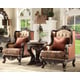 Dark Red Mahogany Sectional Sofa & 2 Chairs Set Traditional Homey Design HD-111 