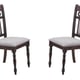 Espresso Finish Wood Upholstered Dining Chair Set of 2 Cosmos Furniture Lakewood