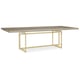 Gray Sandstone Top & Whisper of Gold Metal Base Dining Table WISH YOU WERE HERE  by Caracole 