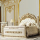 Classic Antique White & Gold Solid Wood King Bed Homey Design HD-903