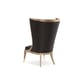 Luxurious Chocolate Satin Golden Shimmer Finish Accent Chair POP YOUR COLLAR by Caracole 