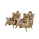 Luxury Beige & Gold Wood Trim PARIS Chair EUROPEAN FURNITURE Traditional