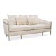 Creamy Velvet Wood Frame in Metallic Silver Sofa EAVES DROP by Caracole 
