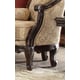 Homey Design HD-953 Luxury Upholstery Golden Beige Dark Brown Carved Wood Living Room Sofa and Loveseat Set 2Pcs