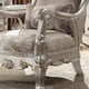 Metallic Silver Sofa Set 3Pcs Carved Wood Traditional Homey Design HD-372 
