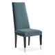 Teal Velvet & Satin Ebony THE MASTERS DINING SIDE CHAIR Set 2Pcs by Caracole 