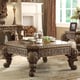 Antique Gold & Perfect Brown Coffee Table Set 3Pcs Traditional Homey Design HD-8011