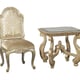 Luxury Champagne Chenille Side Chairs w/End Table Set 3Pcs Benetti's LOUIS/COMO