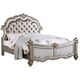 Silver Finish Wood King Panel Bed Transitional Cosmos Furniture Melrose