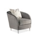Grey Pleated Velvet & Silver Frame w/ Rippling Effect Accent Chair FARRAH by Caracole 
