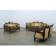  Classic Black Gold Fabric 30019 BELLAGIO III Sofa Set 4Pcs  EUROPEAN FURNITURE 