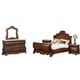 Cherry Finish Wood King Sleigh Bedroom Set 5Pcs Traditional Cosmos Furniture Cleopatra