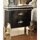 Homey Design HD-1208 Traditional Style Dark Brown Antique Silver Finish Night Stand