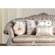 Beige Fabric & Silver Finish Wood Sofa Set 3Pcs Traditional Cosmos Furniture Cristina