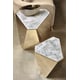 White Crystal Stone Top & Majestic Gold End Table THE CONTEMPO SIDE by Caracole 