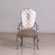 Luxury Antique Silver BELLAGIO Dining Arm Chair Set 2Pcs EUROPEAN FURNITURE 