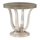 Elegant Linen & Soft Silver Paint Frame AVONDALE ROUND END TABLE by Caracole 