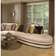 Luxury Cream Chenille Sectional Sofa Dark Wood Benetti's Ravenna LEFT