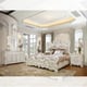 Ivory & Silver Accents King Bed Carved Wood Homey Design HD-8008I