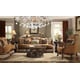 Warm Brown Tufted Sofa Set 2Pcs Traditional Homey Design HD-9344