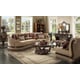 Homey Design HD-1629 Victorian Upholstery Cappuccino Sectional Living Room Set Sofa Chair Ottoman and  Coffee Table 4Pcs