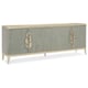 Shimmering Greyish-Blue Finish Metallic Palm Accent Cabinet WATERSIDE by Caracole 