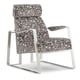 Modern Nickel Finish Performance Multitoned Fabric EXPOSITION CHAIR by Caracole 