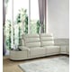 Ivory Leather Modern Corner L-shaped Sectional w/ 2 End Tables Cosmos Furniture Orchid