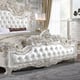 Performance White Faux Leather Tufted CAL King Bed Set 5Pcs Traditional Homey Design HD-1813